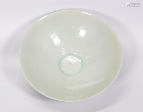 Chinese Republic Qingbai Porcelain Boy Large Bowl