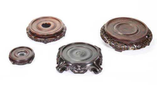 4 Fine Chinese Hard Wood Round Stands
