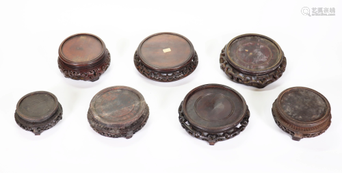 7 Fine Chinese Hard Wood Round Stands