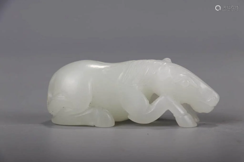 A White Hetian Jade Horse Ornament