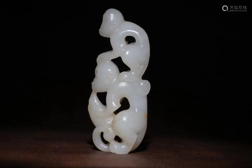 A Hetian Jade Ornament- Monkey