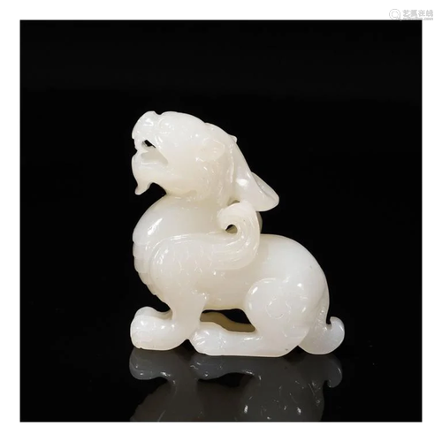 A Hetian Jade Auspicious Beast Ornament