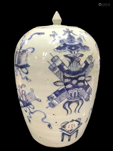 A Blue and White Porcelain Jar