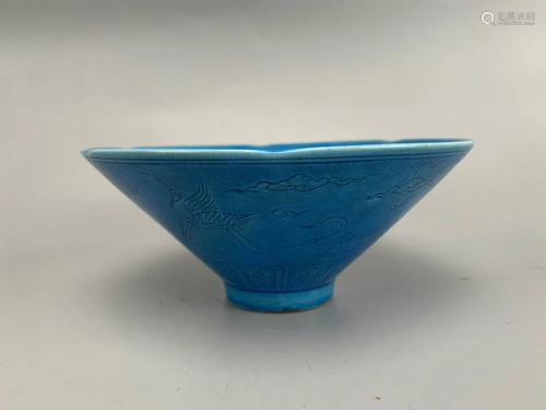 A Blue Glaze Porcelain Bowl