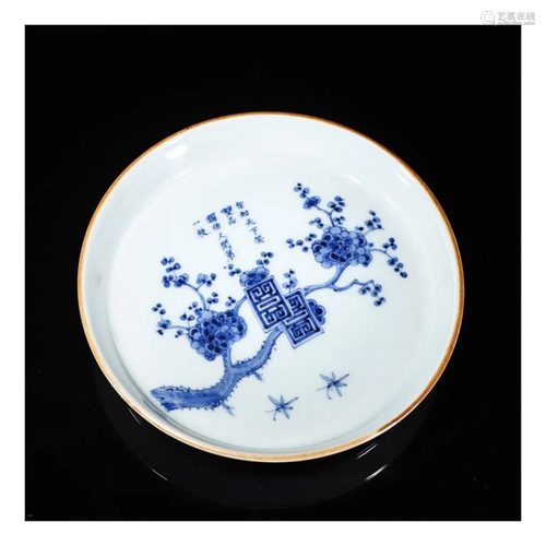 Blue&White Magpie and PlumBlossom Porcelain Plate