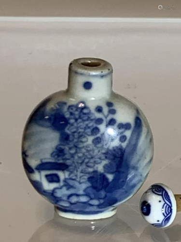 Blue and White Porcelain Snuff Bottle