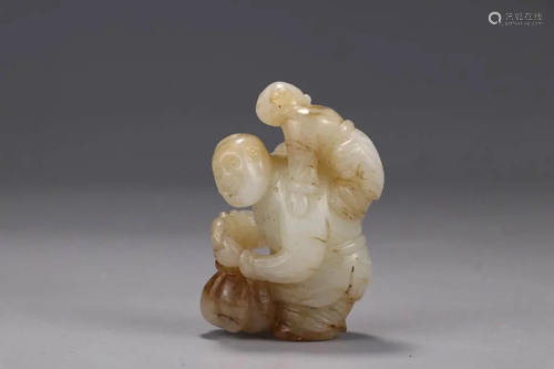 A Hetian Jade Carved Boys Ornament