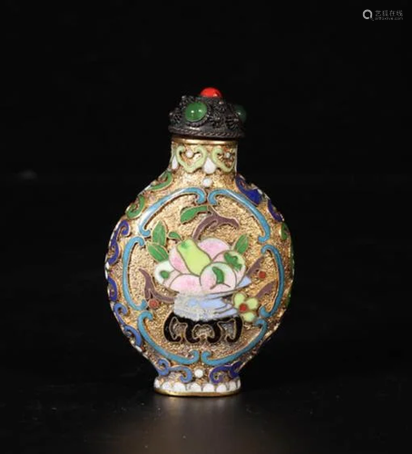 A Cloisonne Enamel Snu? Bottle