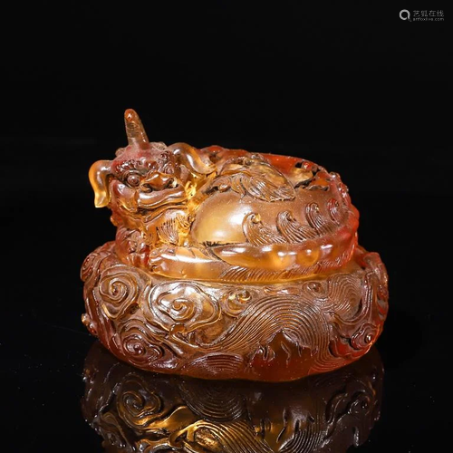 A Hollowedout Lion Glassware Incense Burner