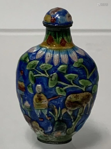 Bronze Enamel Painted Snuff Bottle