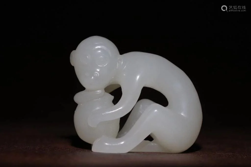 A Hetian Jade Ornament-Monkey