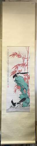 Chinese Ink And Color Scroll Painting