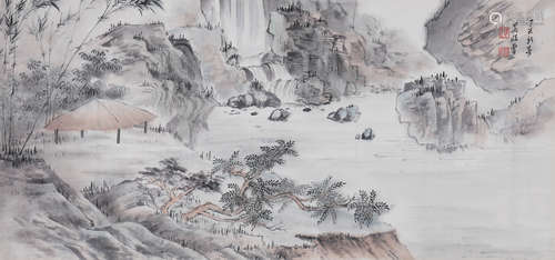 Chinese Ink And Color Landscape Painting