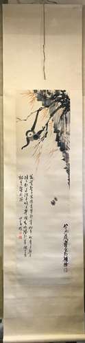 Chinese Ink And Color Scroll Painting