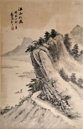 Chinese Ink And Color Landscape Painting