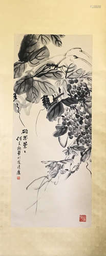 Chinese Ink And Color Scroll Painting