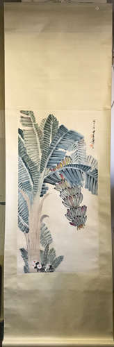 Chinese Ink And Color Scroll Painting