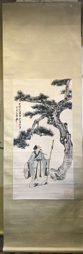 Chinese Ink And Color Scroll Painting