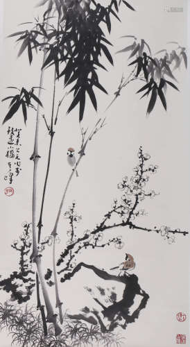 Chinese Ink And Color Painting On Paper
