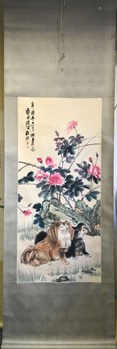 Chinese Ink And Color Scroll Painting