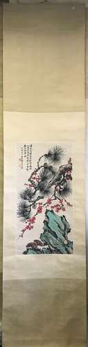 Chinese Ink And Color Scroll Painting