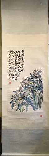 Chinese Ink And Color Scroll Painting