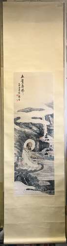 Chinese Ink And Color Scroll Painting