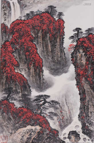 Chinese Ink And Color Landscape Painting