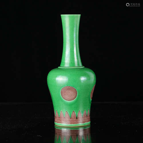 Chinese Green Glazed Porcelain Vase