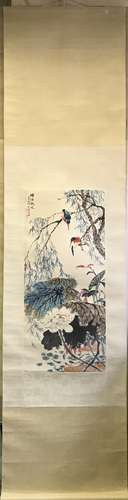 Chinese Ink And Color Scroll Painting