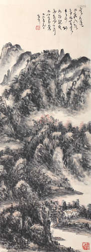 Chinese Ink And Color Landscape Painting