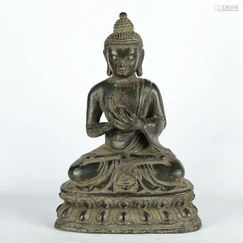 Chinese Bronze Seated Shakyamuni