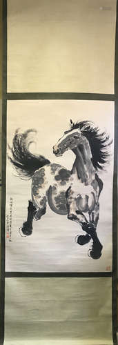 Chinese Scroll Painting Of Horse