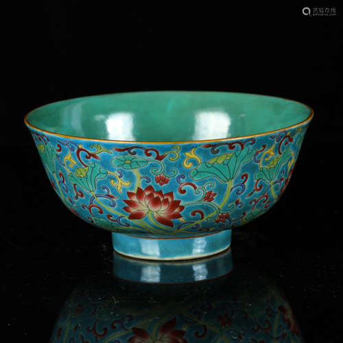 Chinese Turquoise Glazed Porcelain Bowl