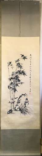 Chinese Ink And Color Scroll Painting