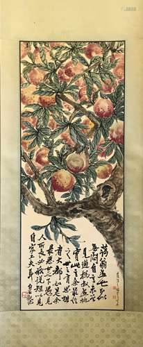 Chinese Ink And Color Scroll Painting