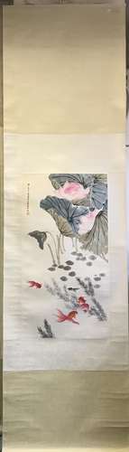 Chinese Ink And Color Scroll Painting