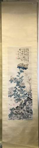 Chinese Ink And Color Scroll Painting