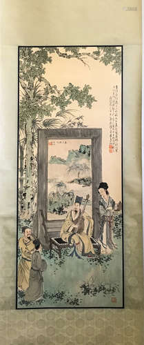 Chinese Ink And Color Figurine Painting