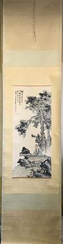 Chinese Ink And Color Scroll Painting