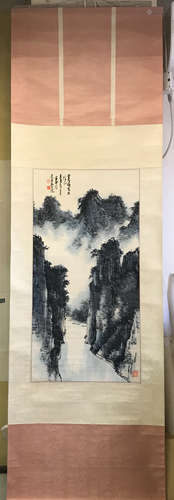 Chinese Ink And Color Landscape Painting