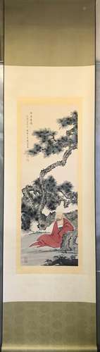 Chinese Ink And Color Scroll Painting