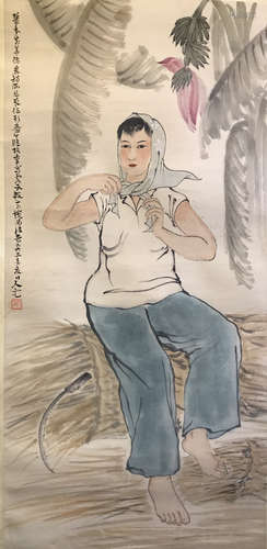 Chinese Figurine Painting On Paper