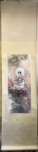 Chinese Ink And Color Scroll Painting