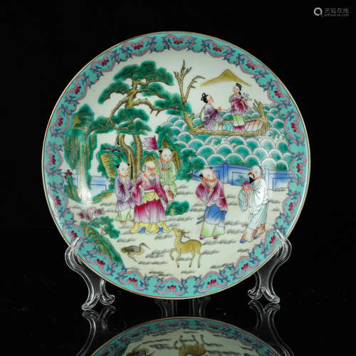 Chinese Famille Verte Porcelain Plate