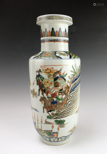 KANGXI WUCAI WARRIOR VASE