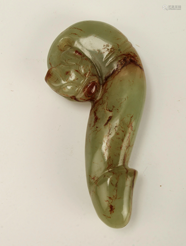 CARVED JADE PENIS PHALLUS FERTILITY PENDANT