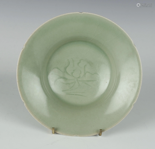 CHINESE CELADON LOTUS PETAL BOWL