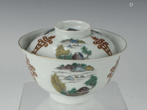 QIANLONG COVERED PORCELAIN RICE BOWL