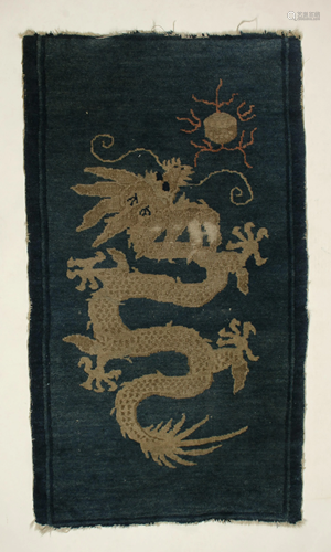 CHINESE WOVEN WOOL DRAGON CARPET